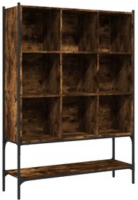 füstös tölgy színű szerelt fa könyvszekrény 102 x 30 x 141,5 cm