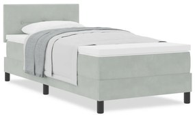 Rugósgyűjtő Ágy Matrac Kicsi Szürke 90x200 cm Bársony