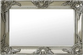vidaXL ezüstszínű barokk stílusú fali tükör 60 x 40 cm