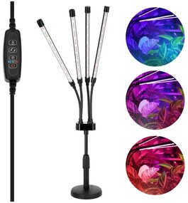 LED Dimmelhető asztali lámpa növények termesztésére VITARO 4xLED/10W/230V fekete