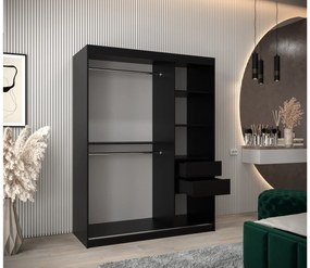 Ruhásszekrény 150 cm Toki 2 (matt fekete + artisan tölgy). 1064991