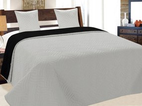 Kétoldalas Ágytakaró Vigo Kapa Pléd Világosszürke Fekete 220x240 cm+ 2 párnahuzat