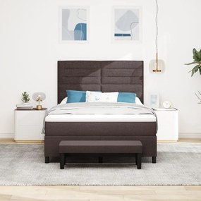 Box Spring Ágy matraccal és padlóval Sötétbarna 160x200 cm Szövet