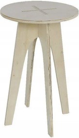 Fából Készült Dohányzóasztal klasszikus bézs Ø 30 cm