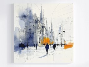 Poszter Rajz Vonal Város Utca Emberek Mozgás Gwar 40x40