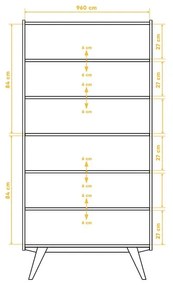 Tölgyfa könyvespolc 100x200 cm Retro - The Beds