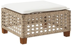 szürke polyrattan kerti ülőke párnával 63,5 x 56 x 32 cm