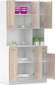 Hatajtós szekrény, fehér/sonoma tölgy, PELION NEW