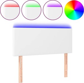 vidaXL fehér műbőr LED-es fejtámla 100 x 5 x 78/88 cm