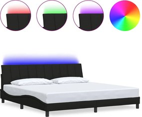 vidaXL fekete szövet ágykeret matrac nélkül Hanko 200 x 200 cm