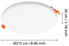 Eglo 900965 - LED Fürdőszobai beépíthető lámpa RAPITA 18W/230V átm. 21,5cm IP65