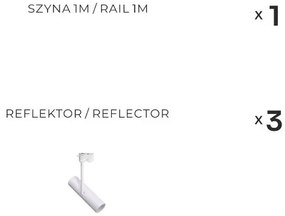 Zuma Line 3557 - Spotlámpa LISA sínes rendszerhez 3xGU10/35W/230V fehér