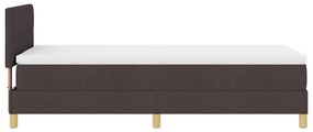 Boxspring ágy matraccal és LED fénnyel sötétbarna 80x200 cm szövet