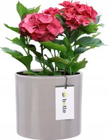 Virágcserép kerámia fedél Ø 13,5cm H 12,5cm szín Világos szürke fényes