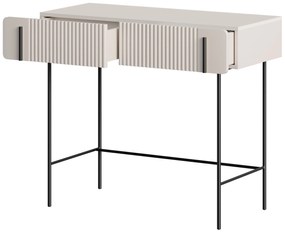 Malmi fésülködőasztal fiókokkal 100 cm - kasmír / fekete lábak