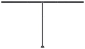 antracitszürke szélérzékelős és LED-es napellenző 450 x 300 cm