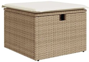 vidaXL 8 részes bézs polyrattan akácfa kerti ülőgarnitúra párnával