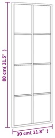 fekete téglalap alakú vas fali tükör 30 x 80 cm