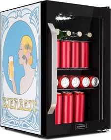 Klarstein Beersafe 70 Bierzeit Edition, hűtőszekrény, 70 liter, 3 polc, panoráma üvegajtó, rozsdamentes acél