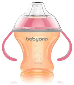 babyono cseppmentes ivópalack puha szopókával - narancssárga/rózsaszín
