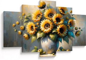 Kép – Napraforgós váza (150x105 cm)