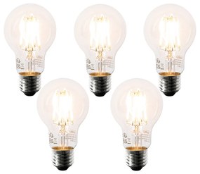 5 db-os E27 LED izzó szett A60 átlátszó 6W 630 lm 2200K
