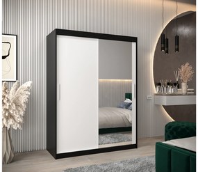 Ruhásszekrény 150 cm Toki 2 (matt fekete + matt fehér). 1064989