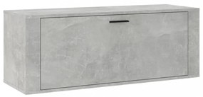 betonszürke szerelt fa fali cipőszekrény 100x35x38 cm