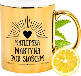 Prémium Arany Csillogó Bögre Martina Ajándék Nyomtatott Fotóval