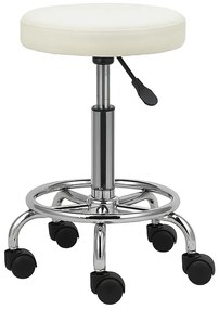 VASHOME Szépségszalonbeli szék, Fodrász szék kerekekkel, fehér