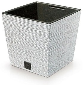 FURU SQUARE LOW ECO WOOD virágtartó, 24 cmbetéttel, fehér ECO