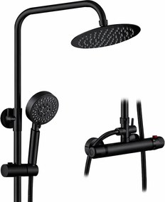 Voile || Black zuhanyszett, termosztátos csapteleppel