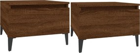 vidaXL 2 db barna tölgyszínű szerelt fa kisasztal 50 x 46 x 35 cm