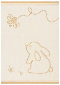 Sárga-bézs antiallergén gyerek szőnyeg 170x120 cm Rabbit and Bee - Yellow Tipi