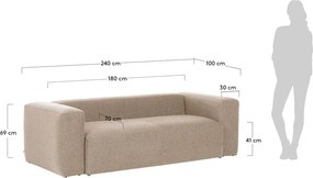 Blok bézs kanapé, 240 cm - Kave Home