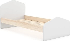 Fehér-natúr színű gyerekágy borovi fenyő dekorral 90x190 cm Estefania – Marckeric