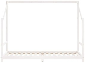 fehér tömör fenyőfa gyerekágykeret 2 x (90 x 200) cm