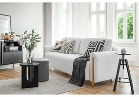 Szürke buklé kinyitható-tárolóhelyes kanapé 244 cm Arcadova – ELTAP