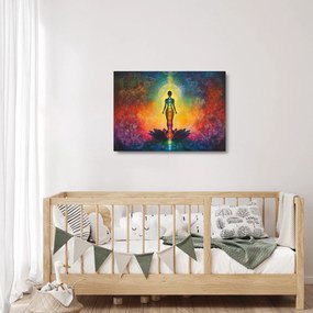 Üveg kép - Nő és csakrák (70x50 cm)