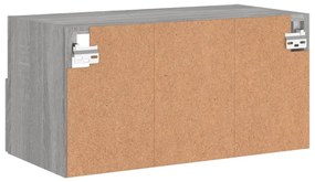 szürke sonoma színű szerelt fa fali TV-szekrény 60 x 30 x 30 cm