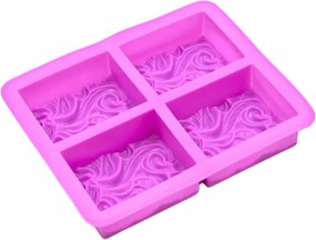 Szilikon Forma 4xTéglalap Minták Patterns Keksz Desszertek Puding MF-266