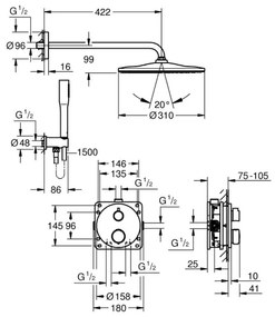GROHE 34880000 - Falba süllyesztett statikus zuhanycsaptelep GROHTHERM SMARTCONTROL króm