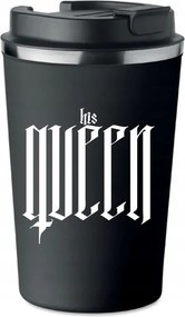 Prémium Termo Bögre fekete Valentin Napi Ajándék His Queen KT_294