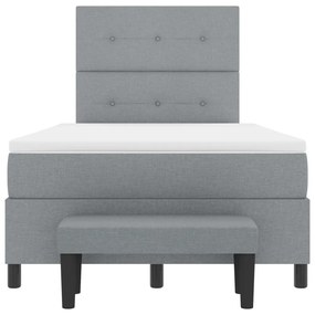 Box Spring Ágy Matraccal és Pad mosott szürke 120x200 cm Szövet
