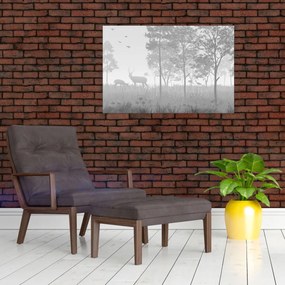 Kép - rét szarvasokkal (90x60 cm)