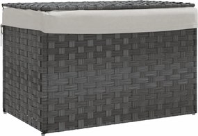 vidaXL szürke polyrattan szennyeskosár fedéllel 55,5 x 35 x 34 cm