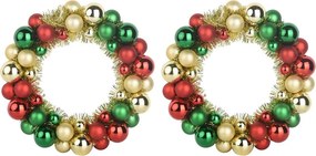 vidaXL Karácsonyi labda koszorúk 2 pcs Sokszínű 33 x 33 x 7 cm