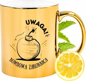 Arany csillogó bögre apácáknak ajándék fényképes nyomtatással