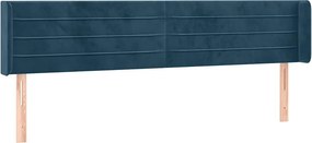 vidaXL sötétkék bársony szárnyas fejtámla 163x16x78/88 cm
