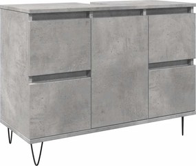 vidaXL betonszürke szerelt fa fürdőszobaszekrény 80 x 33 x 60 cm